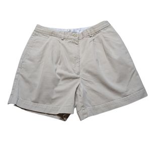 Tommy Hilfiger Casual Pleated Beige Tan Khaki Shorts Chino Size 6